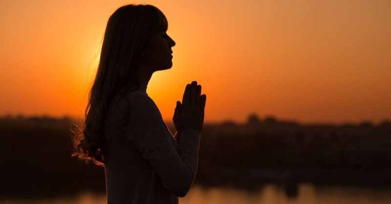 Praying sunset thinks